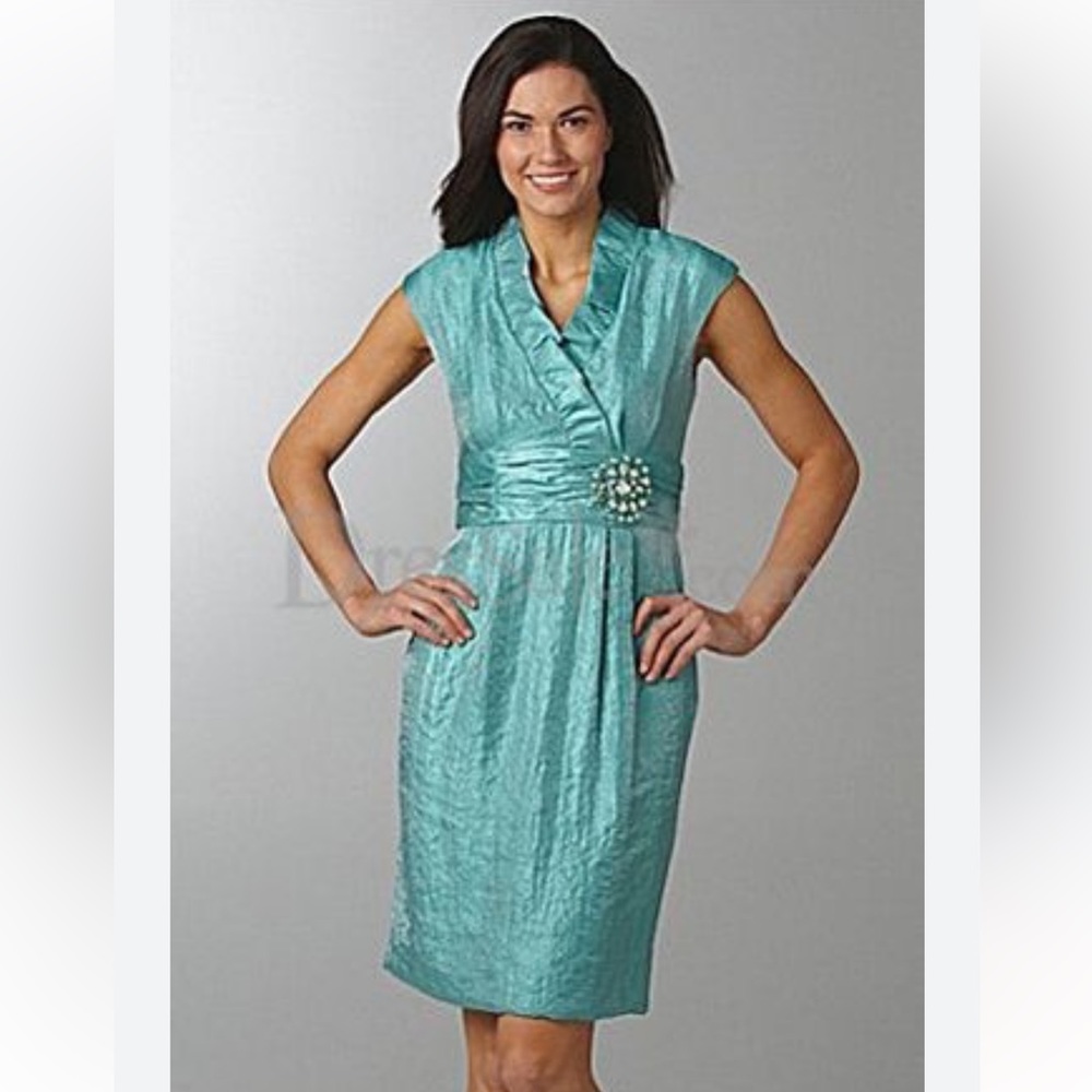 Jessica Howard teal evening dress midi size 12